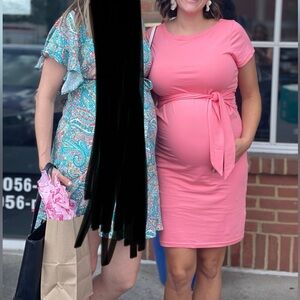 Pink maternity dress